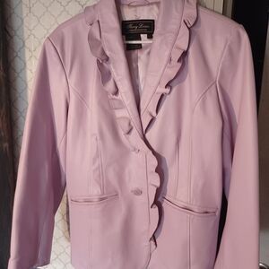 Terry Lewis Classic Luxuries Lavender Leather Jacket SZ LARGE